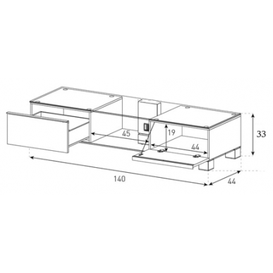 Тумба для ТВ Sonorous MD 9145 B INX BLK